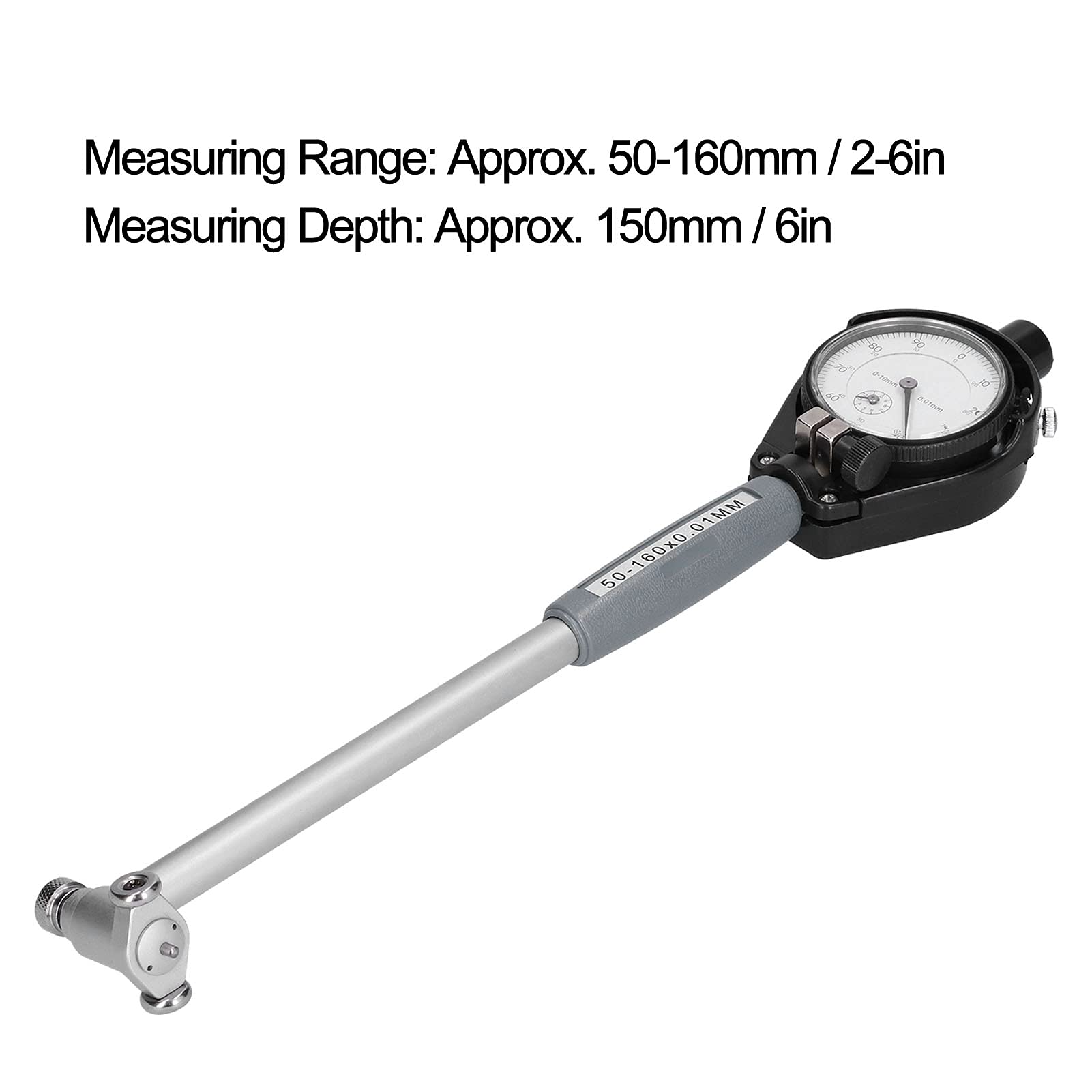 FTVOGUE Set di Comparatori in Lega di Alluminio, Calibro per Cilindri, Gamma 50-160 Mm, Precisione 0,01 Mm, profondità 150, Strumento di Misurazione per l'ispezione del Foro, Controlli Meccanici dei