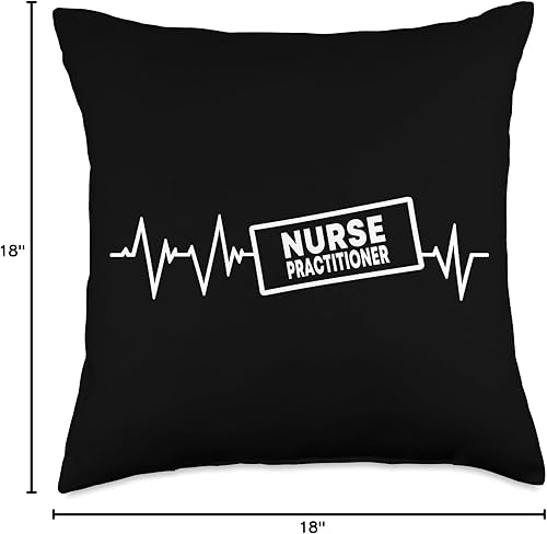 Miniatura 4 de Nurse Practitioner Job Design NP Registered Nurses Practitioner Heartbeat Love NP - Almohada de enfermería, 18 x 18 pulgadas, multicolor
