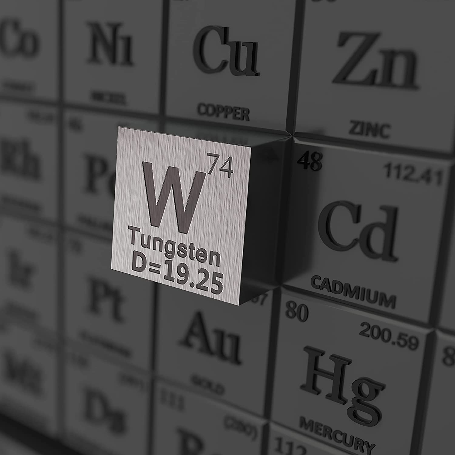 Wolfram Element W Gęstość Cube - Element Kolekcja Okresowa Tabela - Laboratorium Eksperyment Materiał DIY Display,25.4mm / 1inch