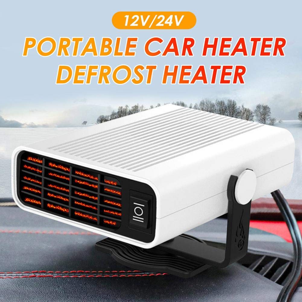 Chauffe-voiture Portable 12V/24V 120W/200W - Dégivrage Et Ventilation, Base Rotative 360° - Pour Pare-brise