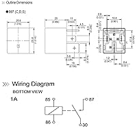 Vista 7 de 897H-1AH-D-R1 U02 13742705 12VDC 70A 13306943 4Pins Plug in SPNO Relé de potencia automotriz
