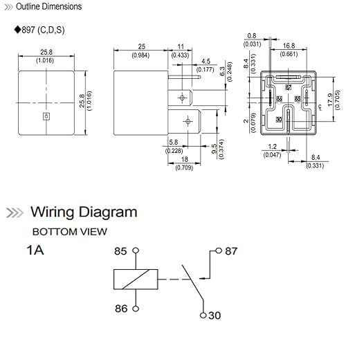 Miniatura 7 de 897H-1AH-D-R1 U02 13742705 12VDC 70A 13306943 4Pins Plug in SPNO Relé de potencia automotriz