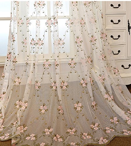 Cortinas WPKIRA transparentes com varão, bolso de algodão, cortinas voile, painéis de tratamento de