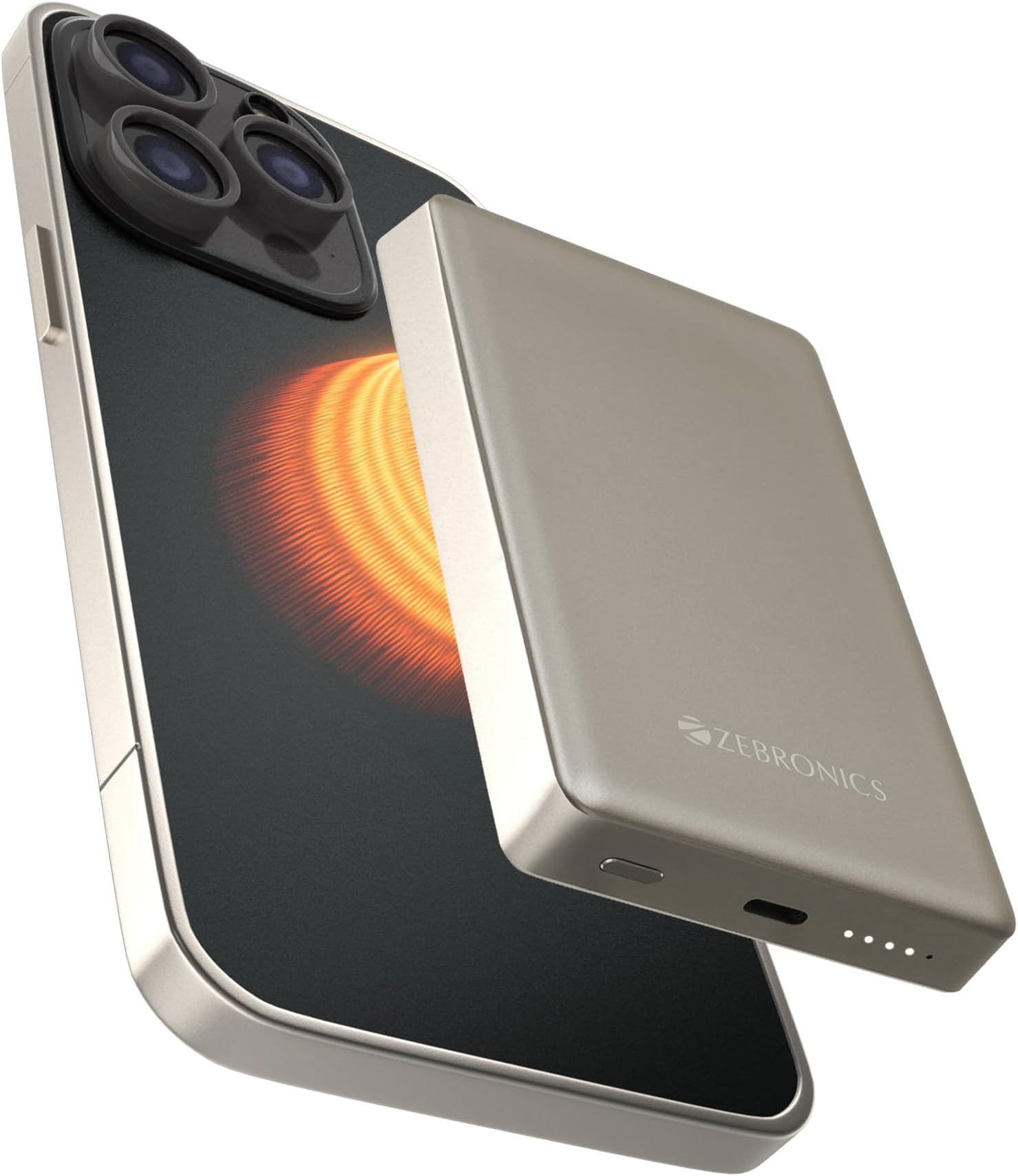 ZEBRONICS 10000 Mah Magsecure Power Bank, Fast USB Type C Charging 15W Wireless & 22.5W Wired, for iPhone 16,15,14,13,12, Android & Other Qi Enabled Devices, Compact Design (MW68, White)