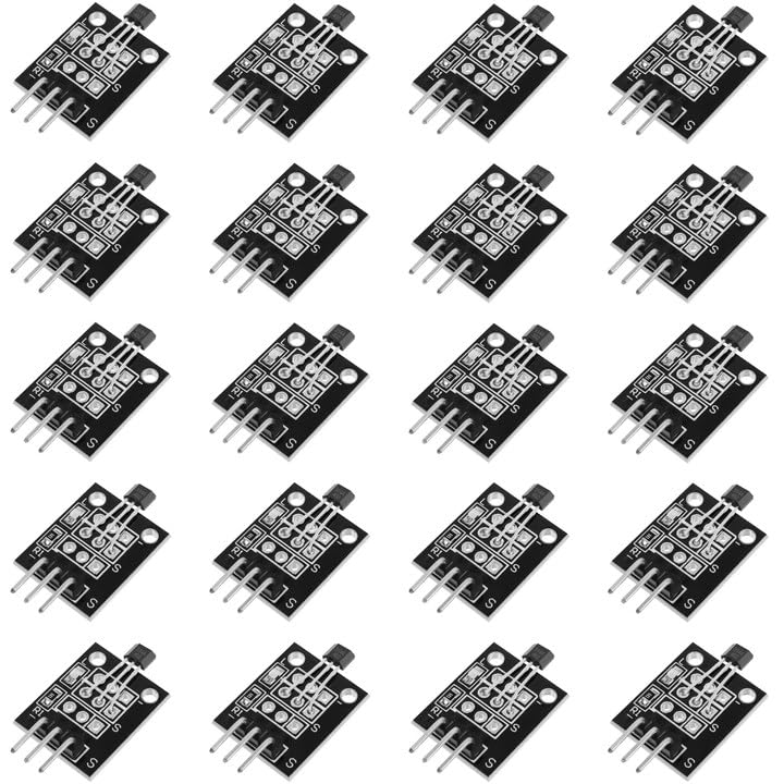 Ransanx 20pcs Hall Effect Magnetic Sensor Module KY-003 Hall Effect Sensor A3144E DC 3.3V-5V Pressure Sensor for Ar duino