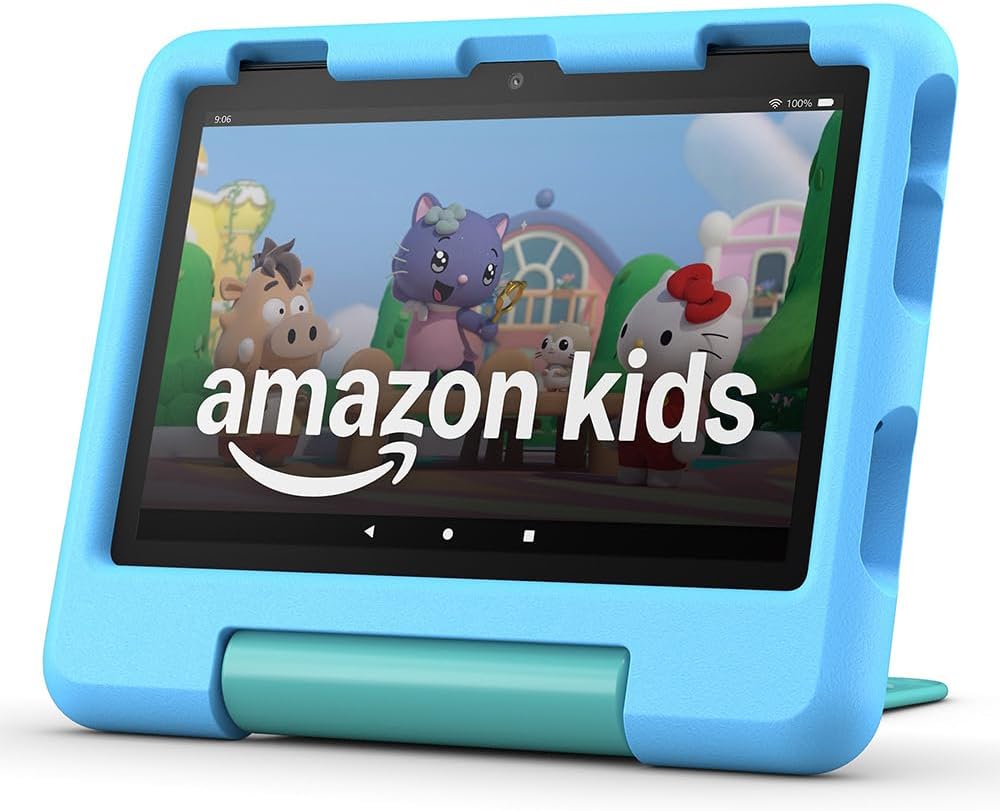 Fire HD 8 Kids tablet (newest gen), ages 3โ7 | 3 GB memory, includes ads-free books, games and videos that children love, 8" HD screen, parental controls, 13-hr battery, 32 GB