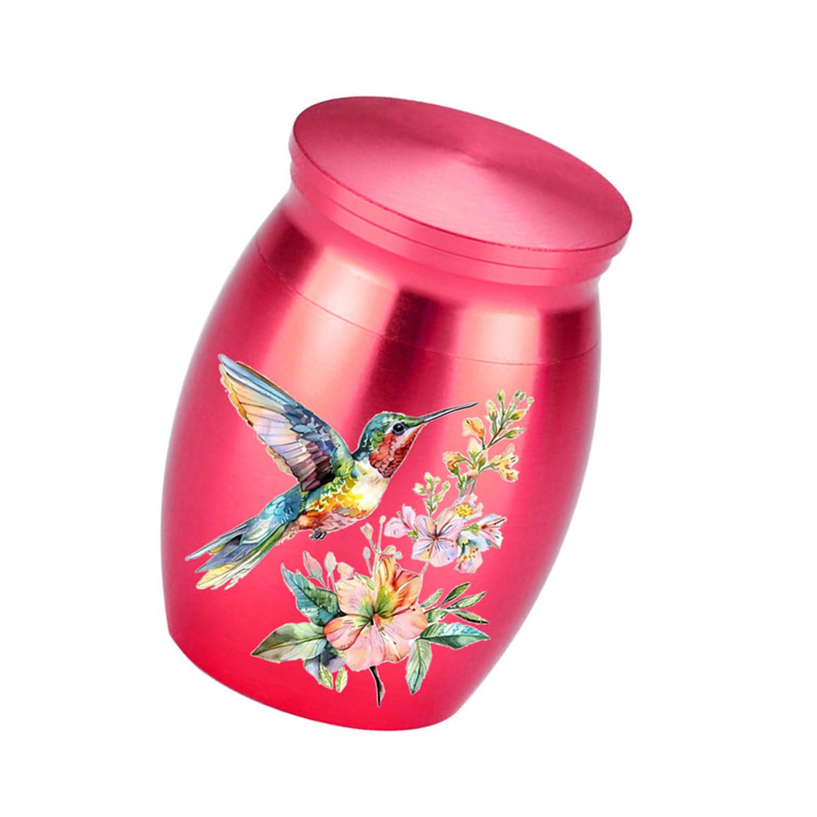 HZBB Aluminum Alloy Cremation Container with Artistic Detailing Ideal for Home Memorials Otherwise Scattering Ceremonies Tinged Bird Aluminum Alloy Cremation Jar
