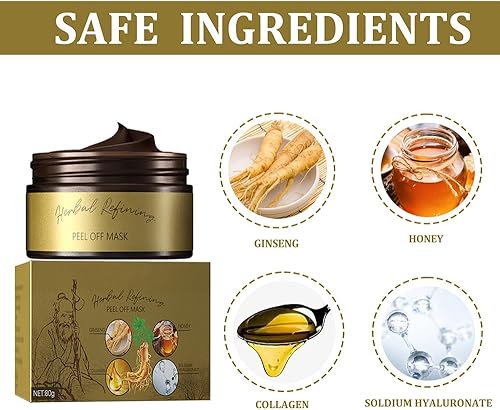 Miniatura 7 de Máscara exfoliante de té negro, mascarilla facial de refinación de hierbas, mascarillas removedoras de puntos negros, mascarilla para despegar (1