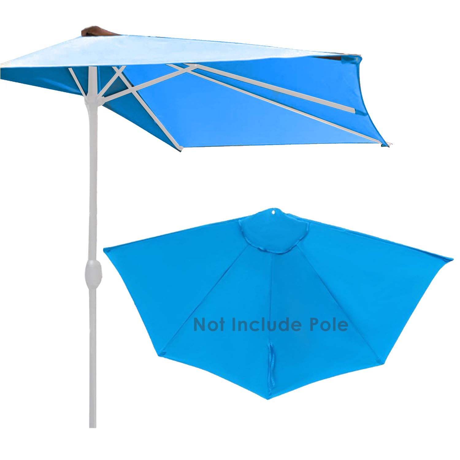 Photo 1 of 8.8ft Half Umbrella Patio Shade No Pole Umbrella Replacement Top Cover