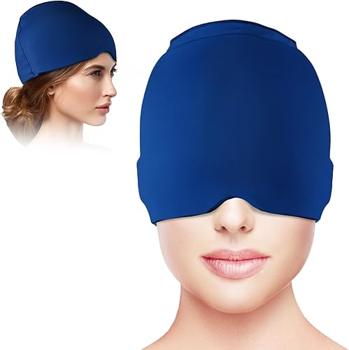 Gorro de hielo portátil para migrañas, sombrero de alivio de dolor de cabeza para tensión, sinusitis, dolor de cabeza, alivio de la fiebre ocular,