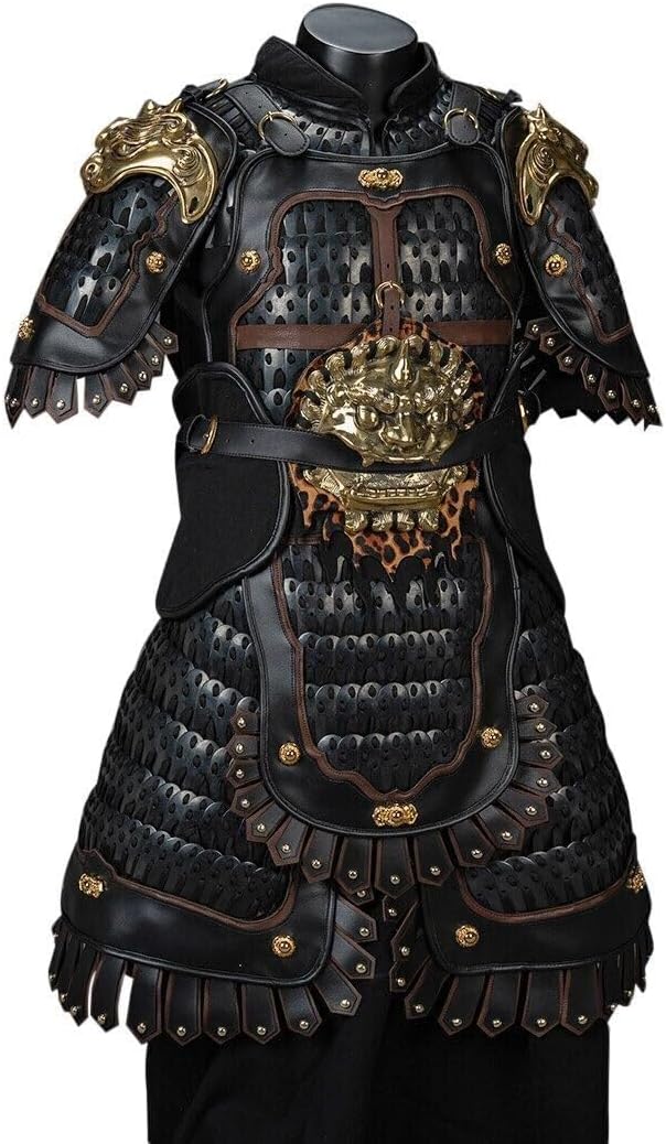 JLTPH Tactical Chinese Samurai Tactical Armor Set, Full Body Protection Nappa Leather Armor, For Cosplay, LARP, Costume