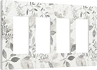 Vista 260 de Placa de pared dúplex de receptáculo de dispositivo de 1 gang de madera envejecida blanca gris con veta de tablón, cubierta de enchufe eléctrico