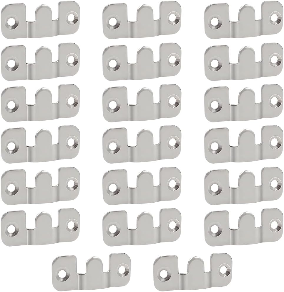Serplex® 10 Sets Picture Hanging Hardwares, Stainless Steel Split Wall Mounted Interlocking Picture Hangers, Screw Fixed, Multipurpose Hanging Hardware for Certification, Wall Decor, Photo Frame