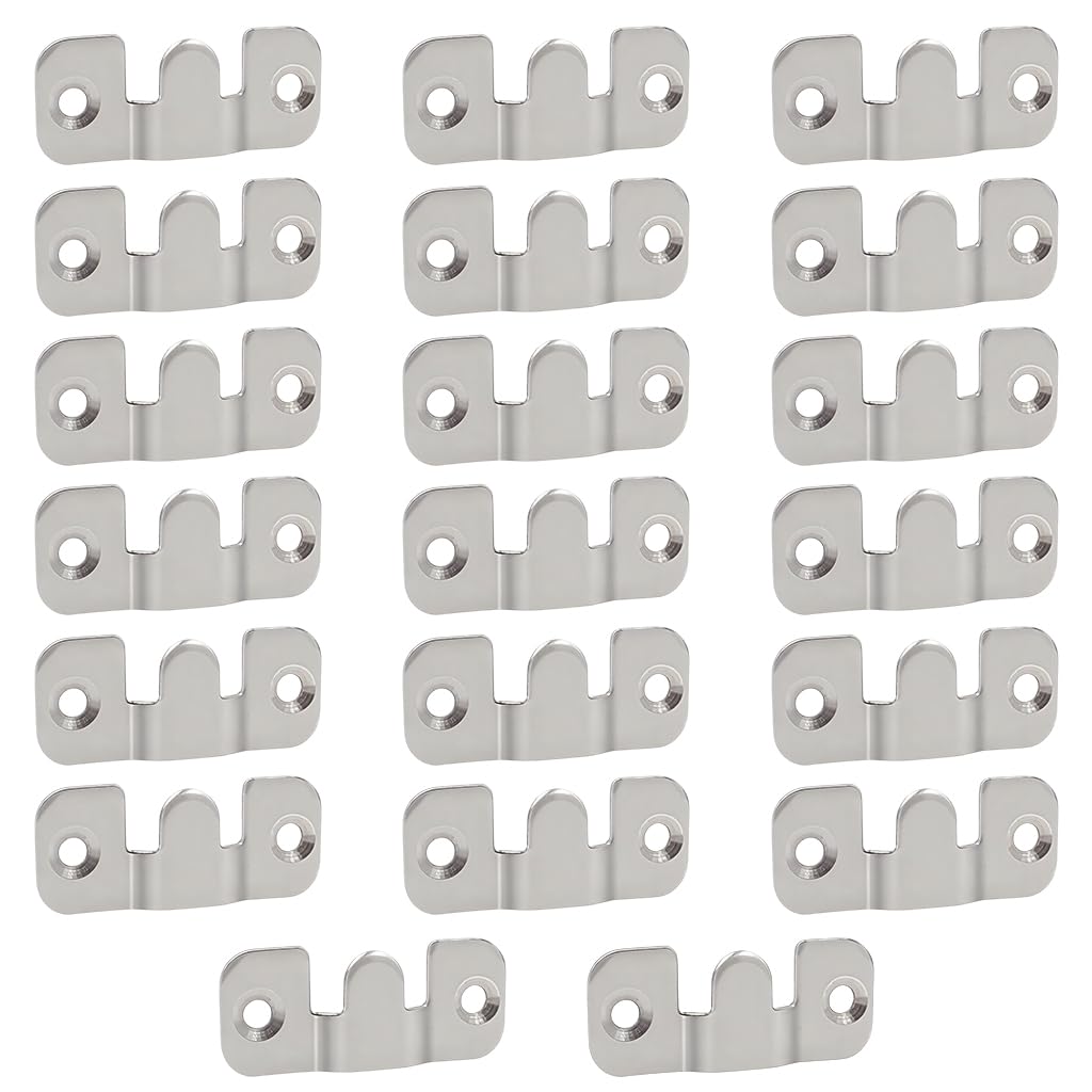 Serplex® 10 Sets Picture Hanging Hardwares, Stainless Steel Split Wall Mounted Interlocking Picture Hangers, Screw Fixed, Multipurpose Hanging Hardware for Certification, Wall Decor, Photo Frame-image-12