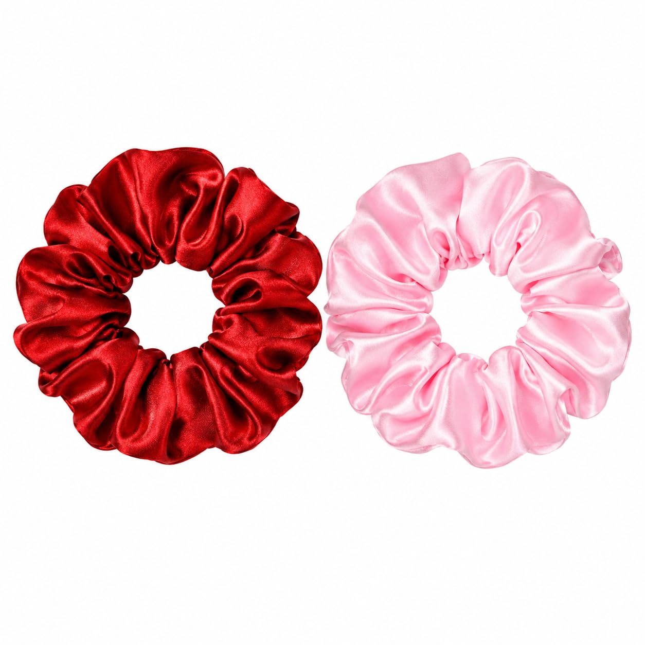 Mogsa Satin Silk Scrunchies for Women & Girls | Soft Elastic Hair Ties | No Hair Damage, No Crease Ponytail Holders | Stylish Hair Bands for Daily Wear, Parties & Gifting | Pack of 2-image-23