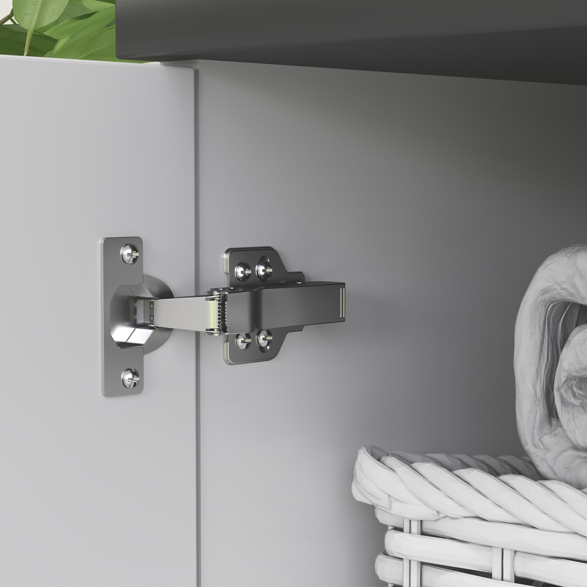 HOMCOM Mobile Sottolavabo per Bagno 80x34x60cm Bianco Lucido | 2 Ante, Ripiano Regolabile, per Lavabi con Colonna, Maniglia, Piedini Antiscivolo, Legno Truciolato