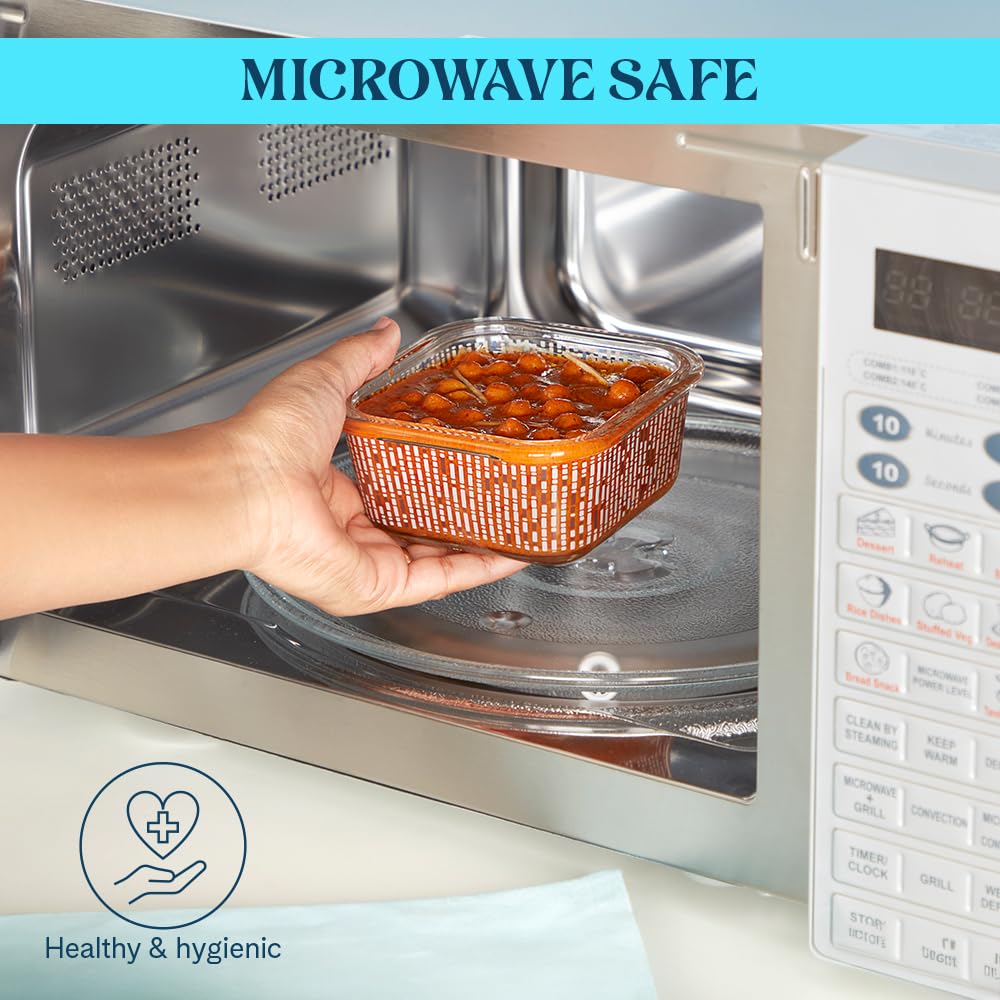 Larah Glass Lunchbox - Leakproof & Microwave Safe -5