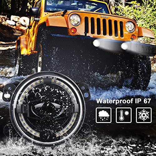 image for 4inch LED Fog Lights OVOTOR 20W Fog Lamps with White Halo DRL Front Bu
