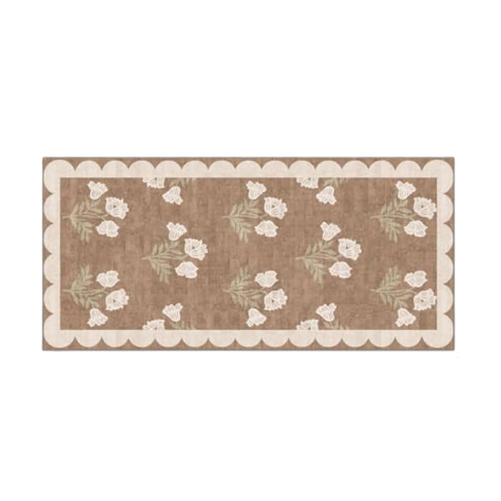Tapis de salle de bain absorbant beige 150x90 cm moderne lavable