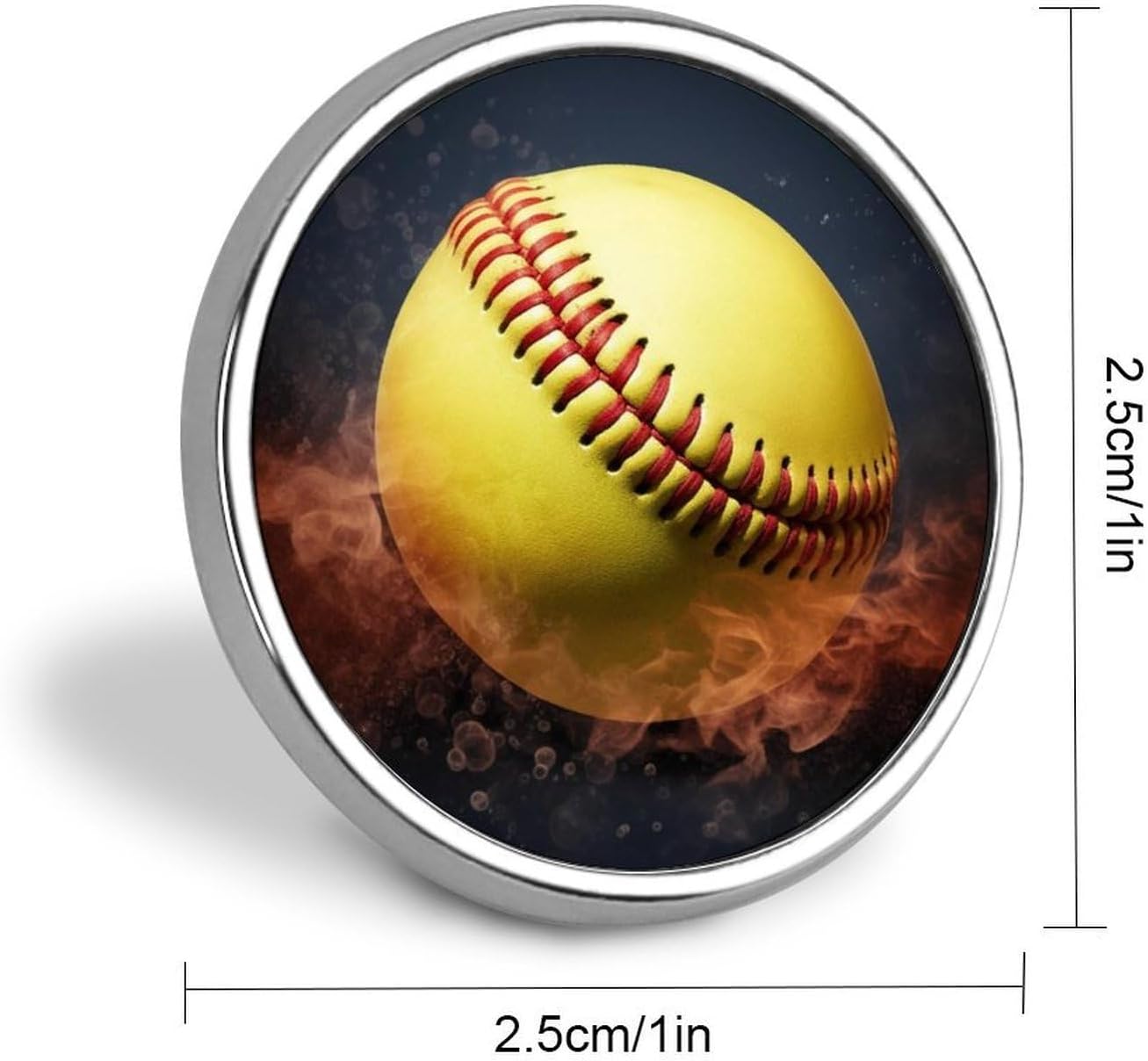 Softball Fashion Brooches for Women Men, Lapel Pins image 2