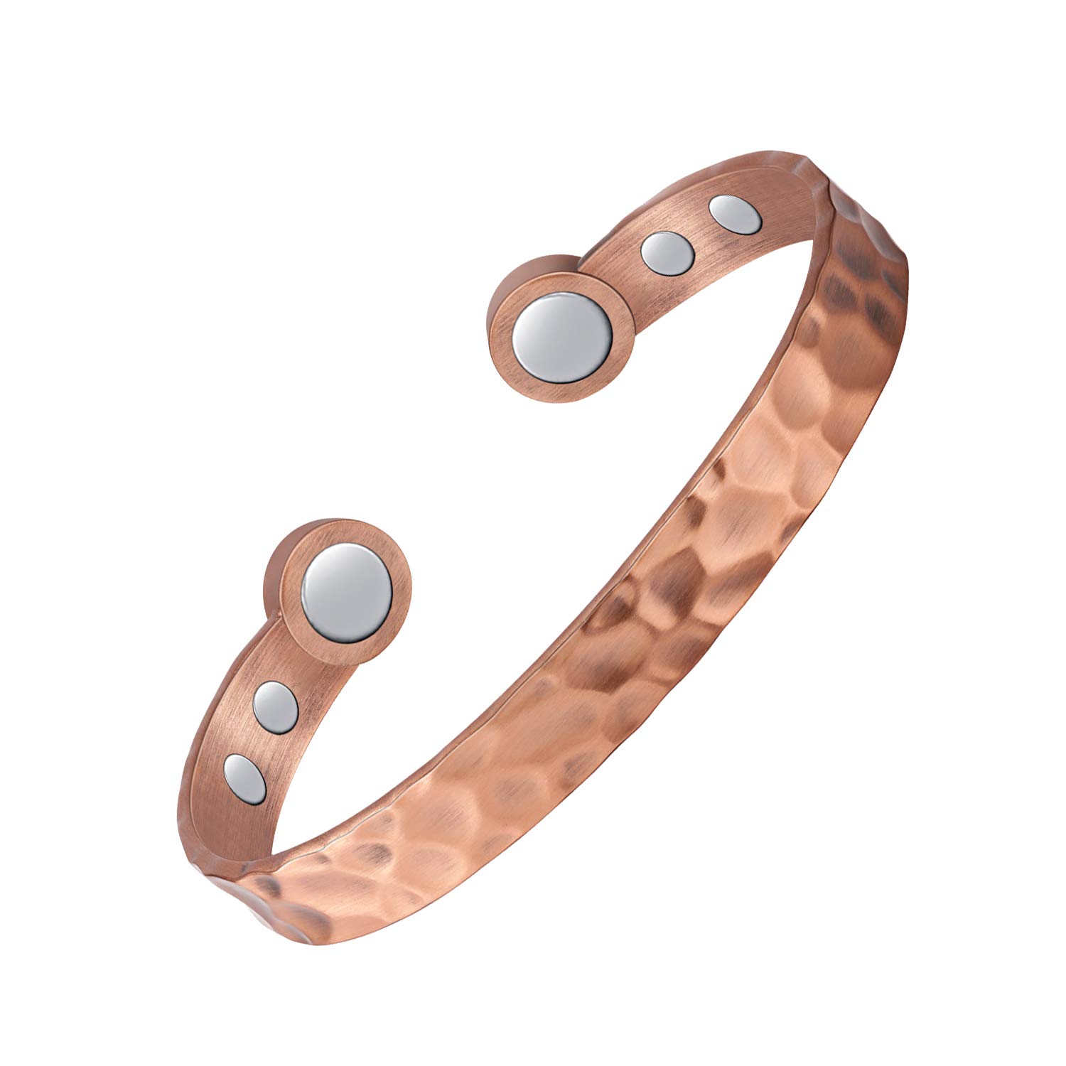 Jeracol Pure Copper Magnetic Bracelet Anxiety Pain Relief Arthritis Bangle for Men Women Therapy Healthy Adjustable Wristband Care Gifts with Gift Box