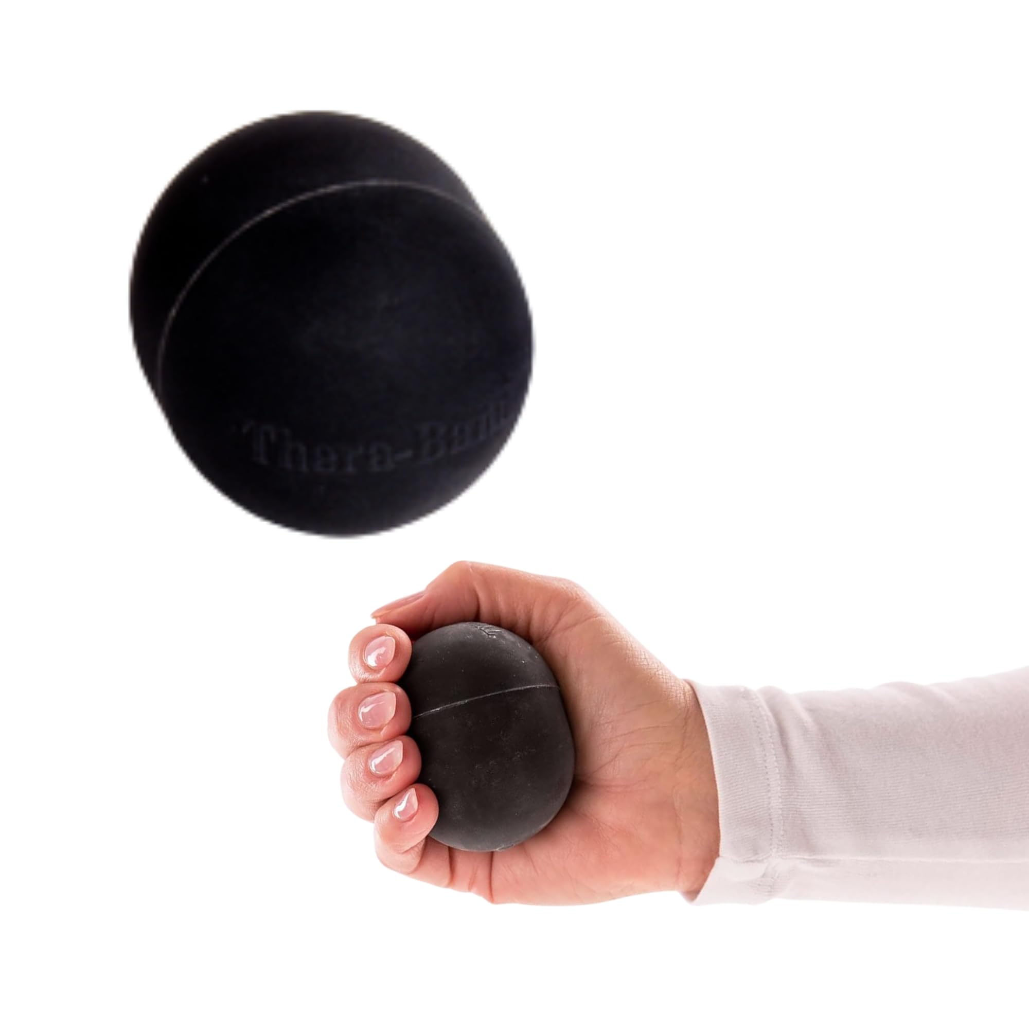 THERABAND Hand Exerciser Ball, X-Large Black, Extra Firm Resistance for Grip Strengthening, Finger & Hand Therapy, Squeeze Ball for Rehab, Wrist & Forearm Exercise, Latex-Free, Textured Surface