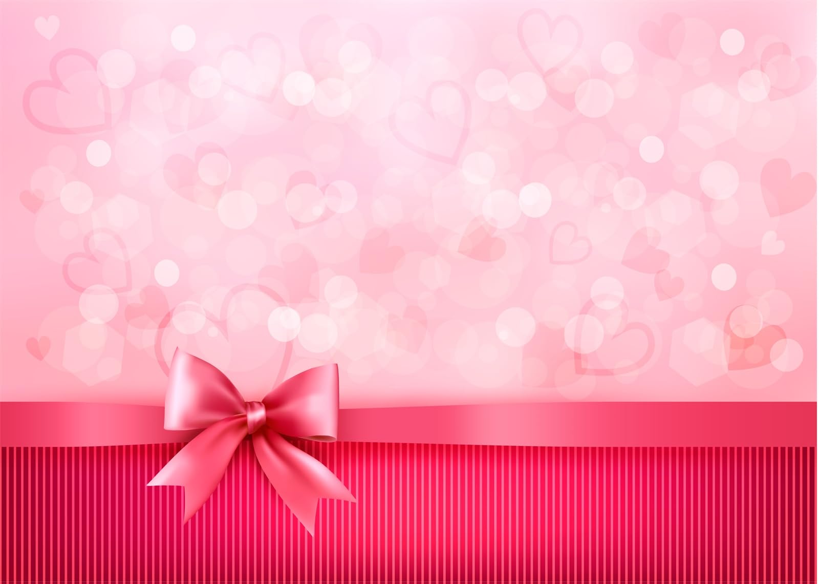 15x8FT (4.6x2.5m) Bokeh Di Cuori Rosa Con Fiocco Di Raso Sfondo Fotografico | Dolce Design Da Regalo Romantico Fondale In Tessuto,Cuori Morbidi Luci,Per Feste Romantiche E Foto Di Coppia,Photo Booth