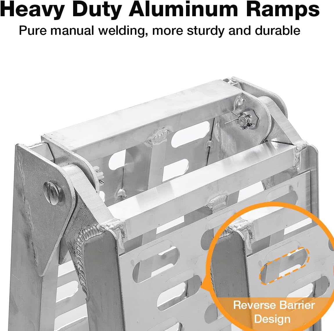 Sefzone Loading Ramps 7.5ft 2Pcs, Aluminum Folding ATV Ramps with 1500lbs Max Load Capacity, Portable Powersports Loading Ramps for Pickup Truck, Lawn Mower, Motorcycles, w/ 2 Load Straps : Industrial & Scientific
