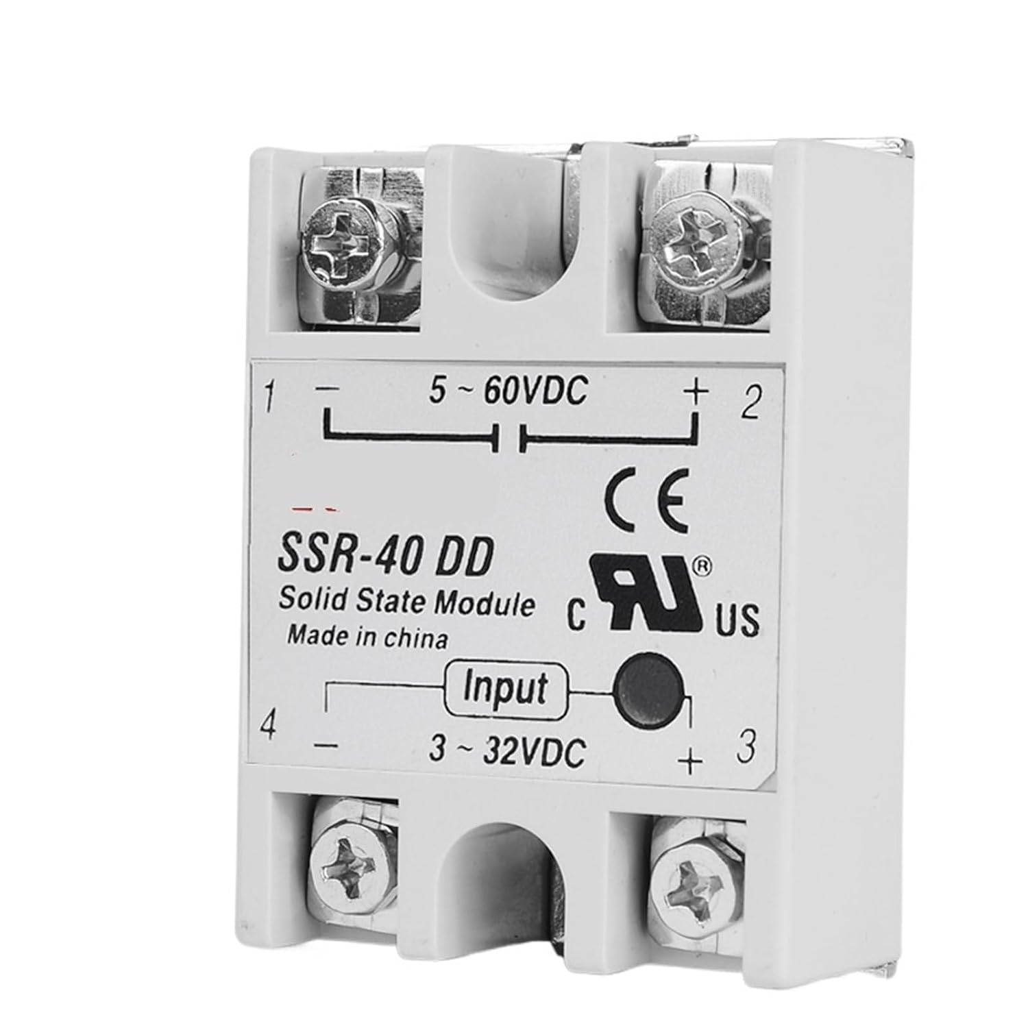 SSR-40DD 40A Solid State Module Relay DC-DC Single Phase SSR 3-32V DC to 5-60V DC 40A Load 40DD 1PCS