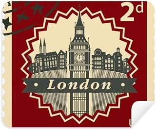London Big Ben Stamp Outline Britain UK Cleaning Cloth Screen Cleaner 2pcs Suede Fabric