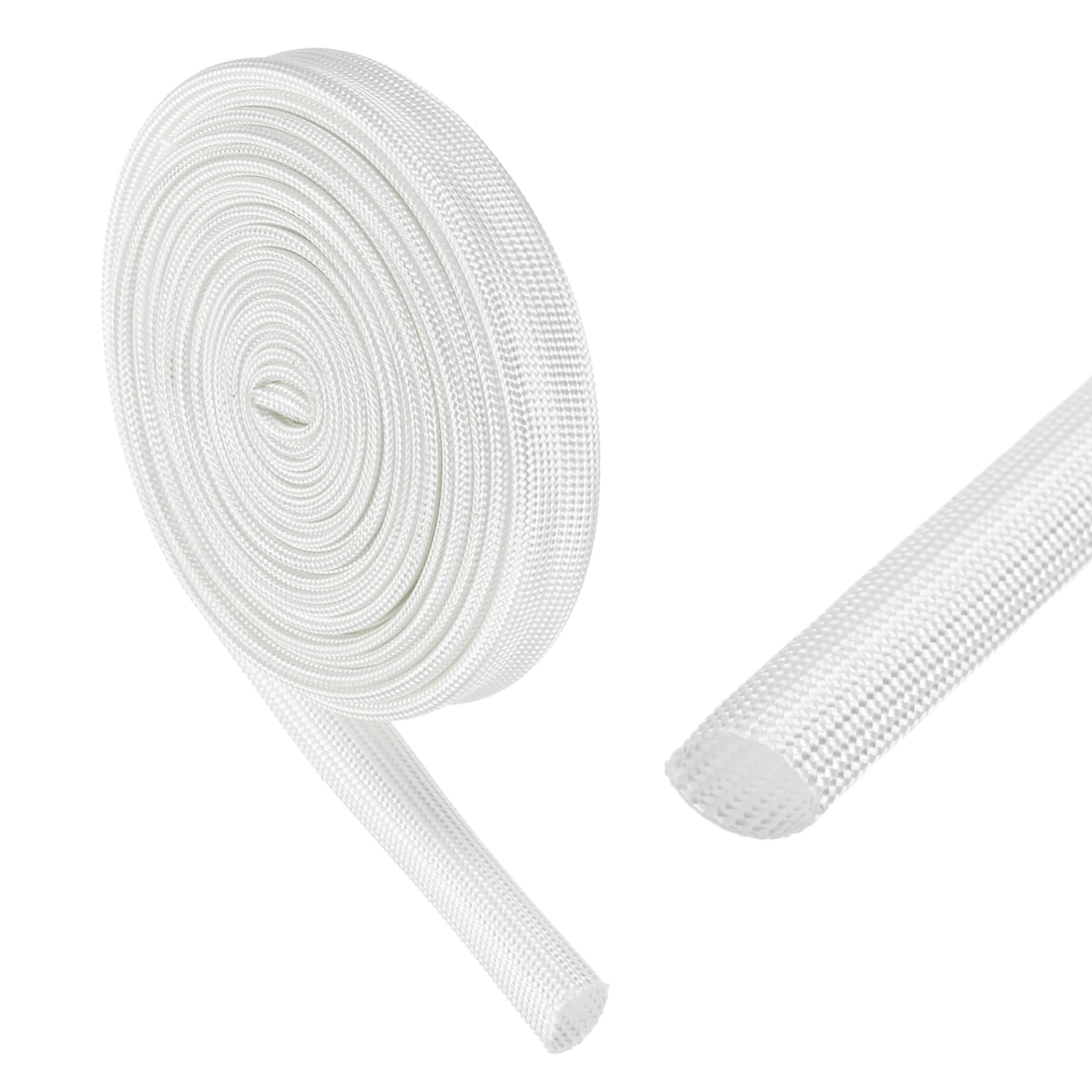 sourcing map Insulation Cable Protector,9mm/0.35 Inch-3m/10 Feet High TEMP Fiberglass Sleeve White