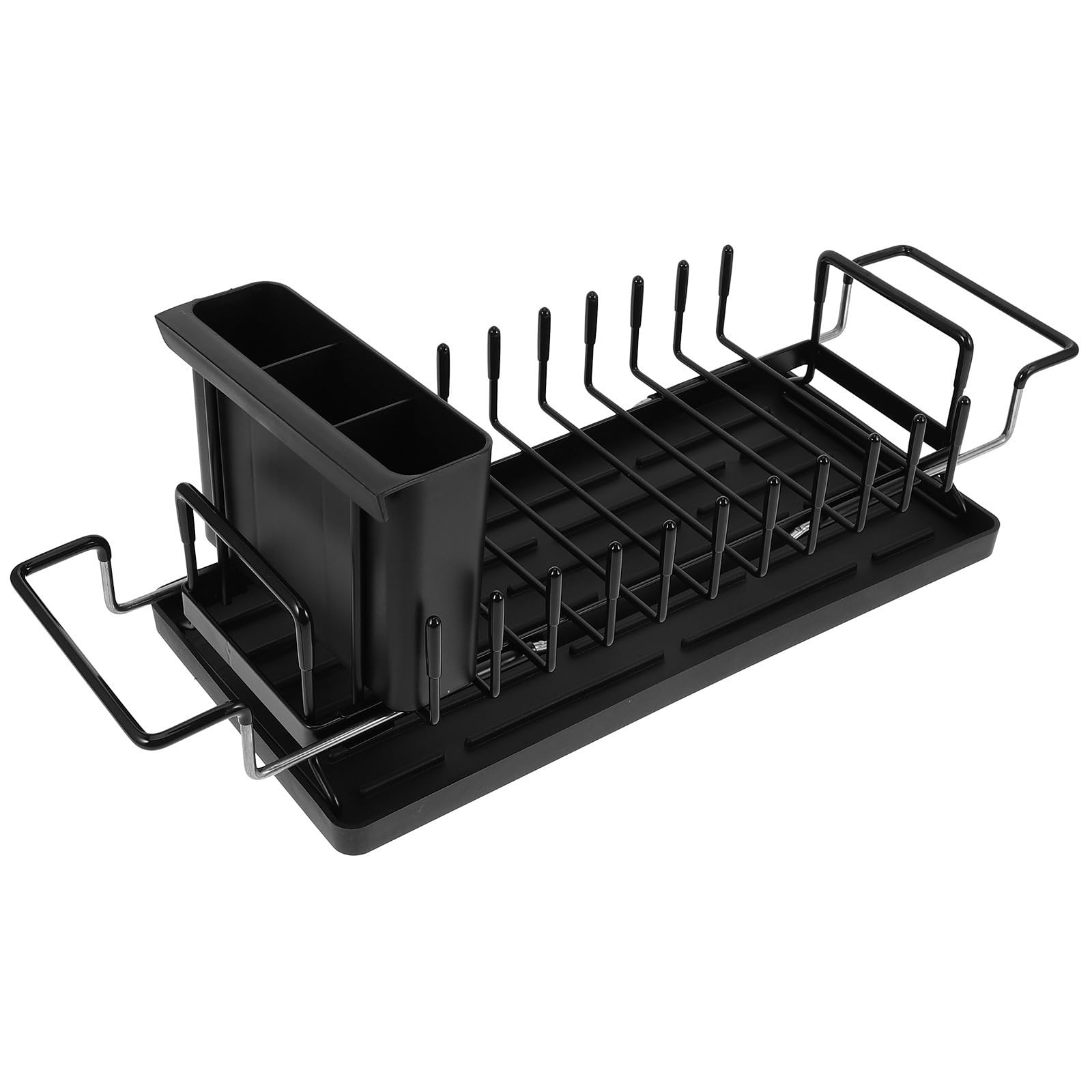 Scolapiatti Estensibile Nero in Acciaio Inox, Capiente per Cucina
