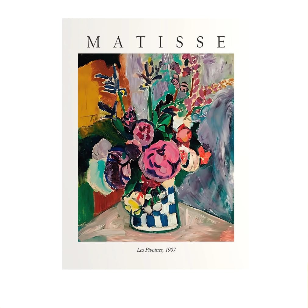 LHHJF LJHFA Henri Matisse Poster Retro Vase Still Life Wall Art And Prints Modern Henri Matisse Canvas Painting Home Decor Wall Picture 40x60cmx1 No Frame