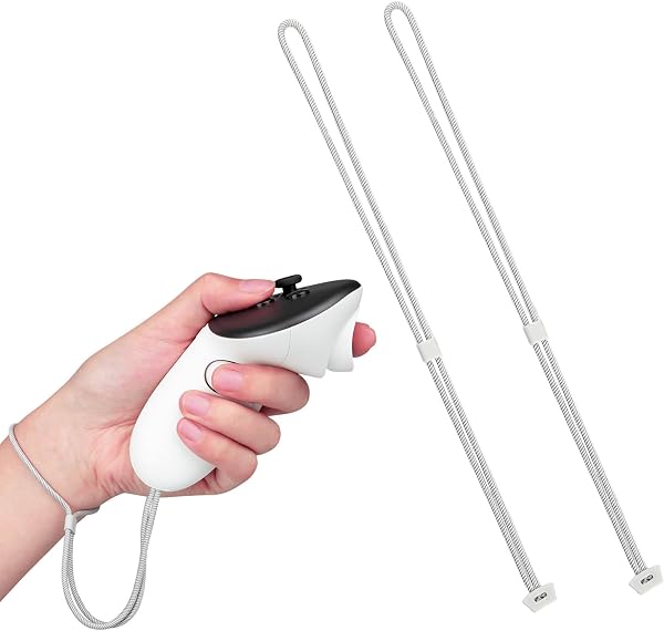 for Oculus Quest 3 wrist, 2pcs White Adjustable for Quest 3 wrist, Anti-slip Replacement with controller wrists straps with Meta Quest3/ 3S - 1
