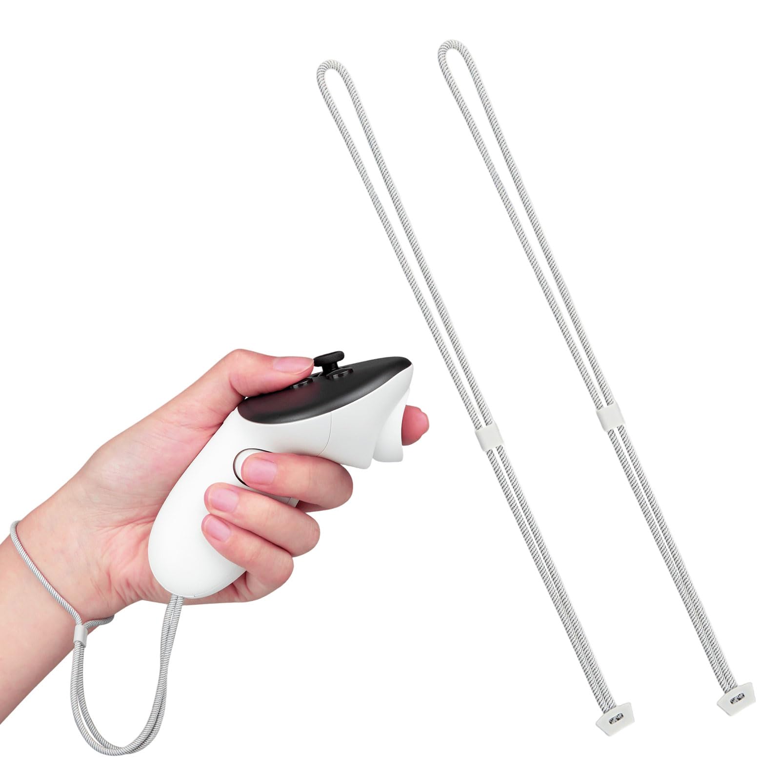 for Oculus Quest 3 wrist, 2pcs White Adjustable for Quest 3 wrist, Anti-slip Replacement with controller wrists straps with Meta Quest3/ 3S