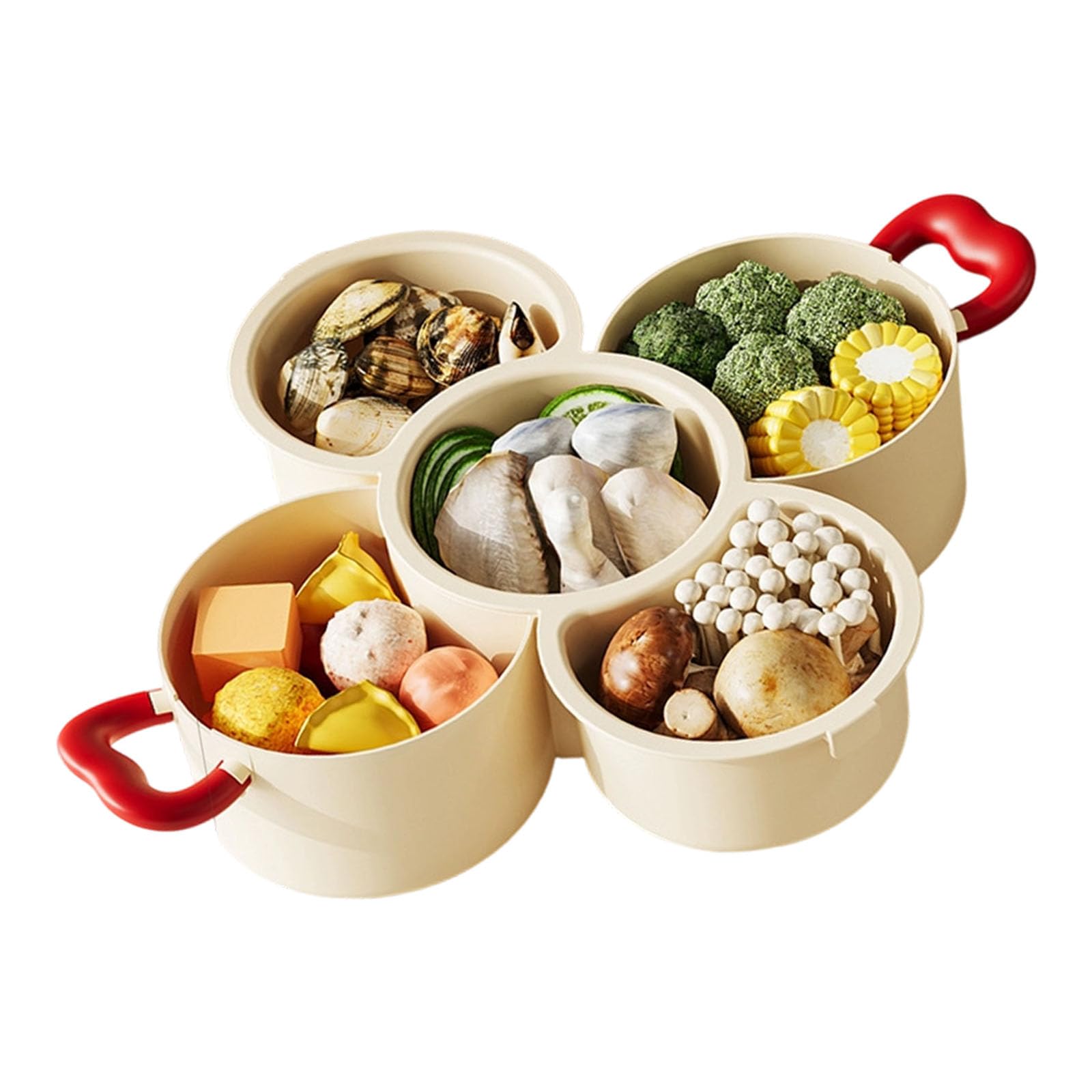 Stackable Divided Vegetable Tray with Draining Holes for Organized Food Preparation Kitchen Storage Organizers Drain Plate