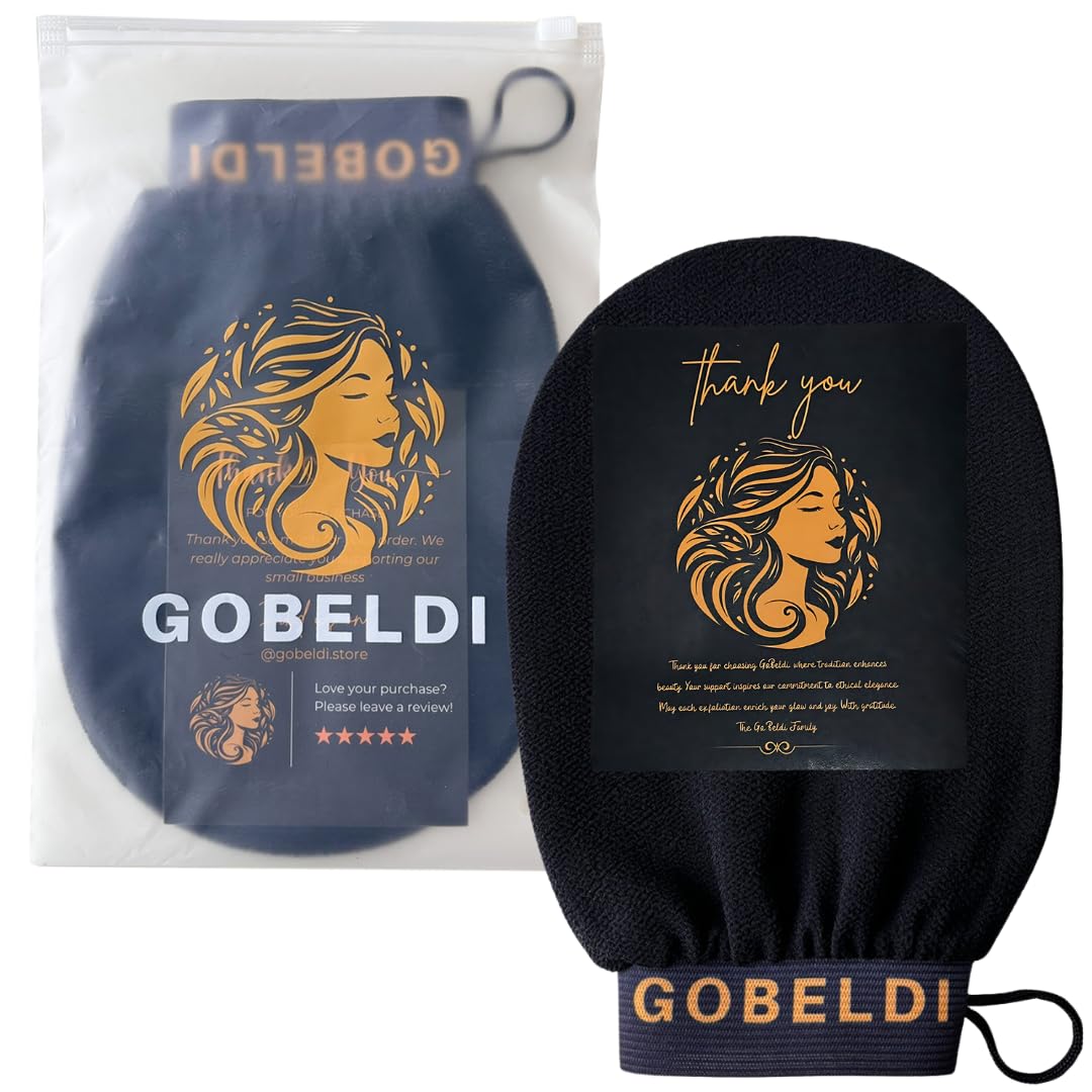Kessa Exfoliating Glove - Gobeldi Exfoliating Glove for Body, Deep exfoliating glove, Hammam exfoliating glove for Smooth Skin, Durable Bath Mitt (1pcs), Durable Body Scrub