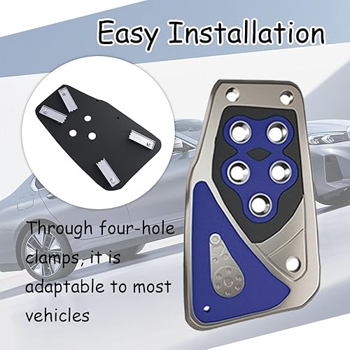 Miniatura 4 de Almohadillas para pedal de automóvil, kit de placa de descanso de pedales, cubiertas de pedal de gas, almohadillas de pedal de freno de acelerador,