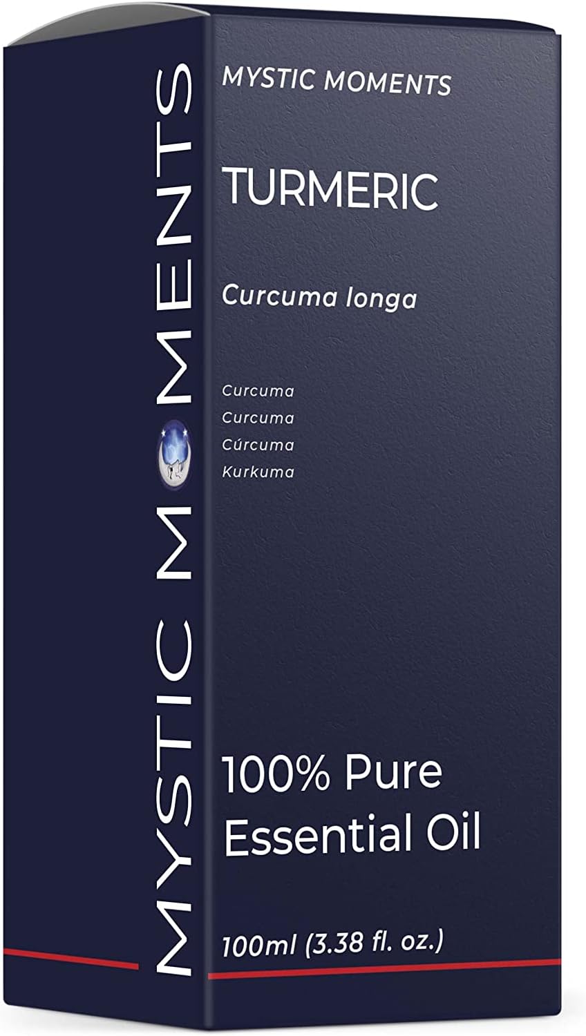 Mystic Moments | Turmeric Essential Oil 100ml (Curcuma Longa) | Warm Spicy Earthy Aroma | Uplifting & Grounding Scent for Diffusers and Aromatherapy