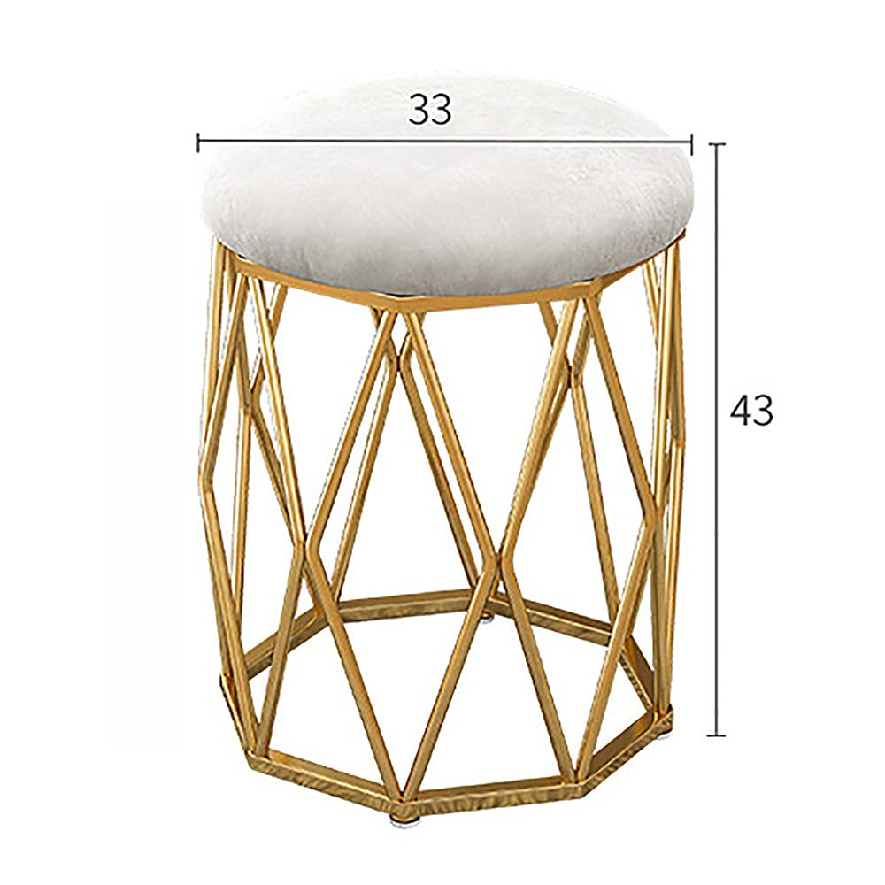 sdneNest Lussuoso sgabello da trucco in velluto con gambe in metallo per camera da letto negozio di bellezza beige Glam Vanity sedia, velluto giallo