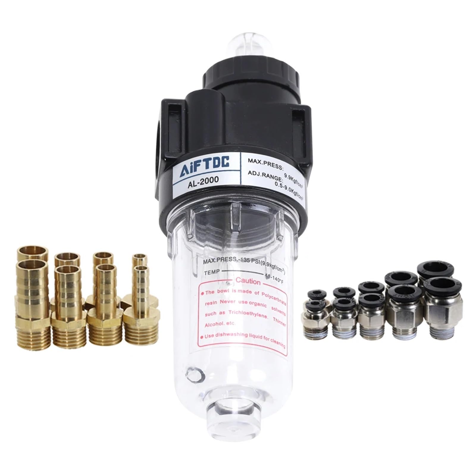Lubricador neumático de tratamiento de aire serie AL2000 + combinación opcional de junta de PC DIY(Y12MM)