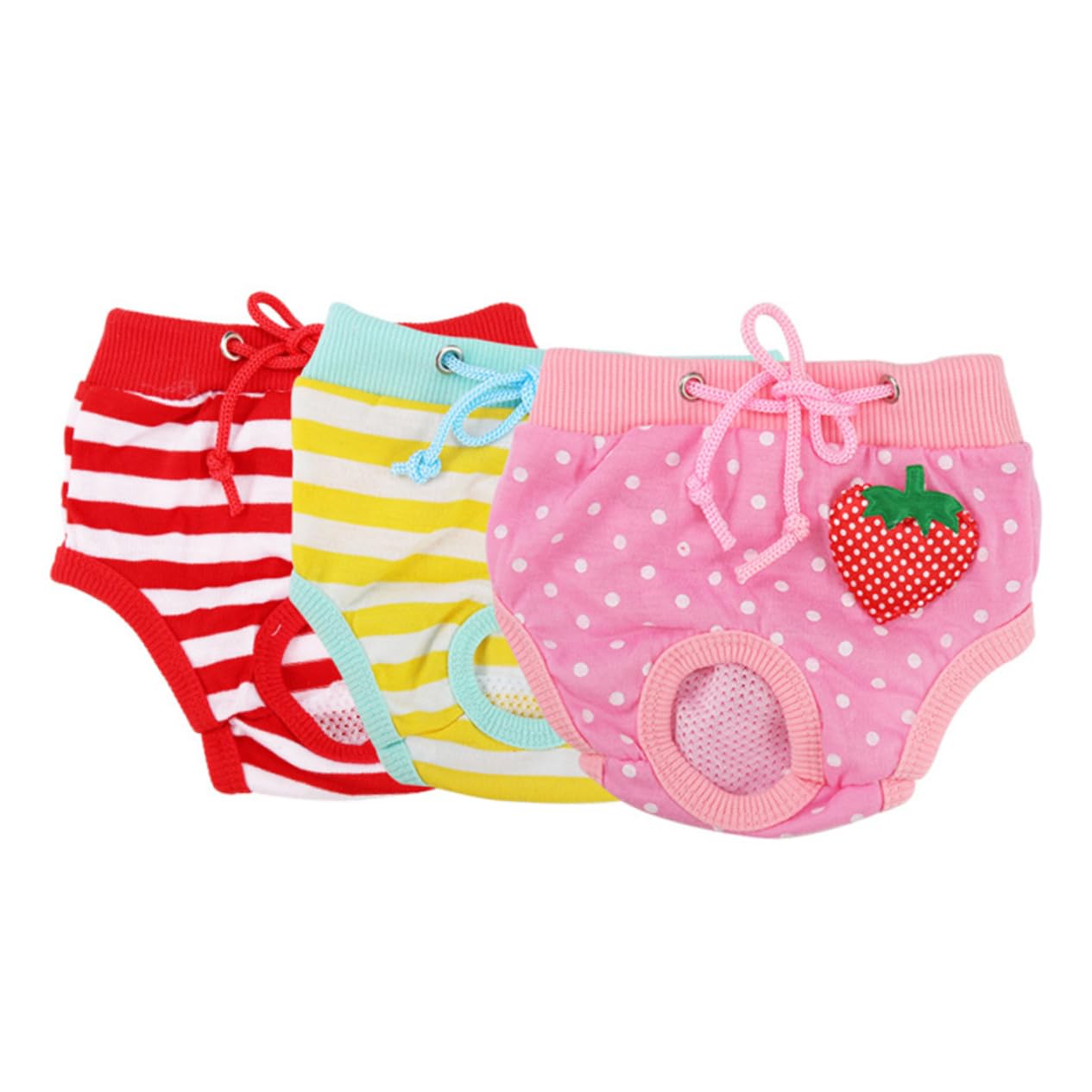 HAPINARY Comfortable Cotton Pet Safety Pants Sanitary Diapers for Dogs Cats S Random Style Absorbent Washable for Menstruation and Excitable Urination