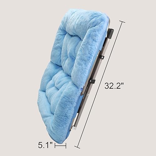Miniatura 7 de OAKHAM Comfy Saucer - Silla plegable de piel sintética para dormitorio y sala de estar, asiento flexible para niños, adolescentes y adultos, XL