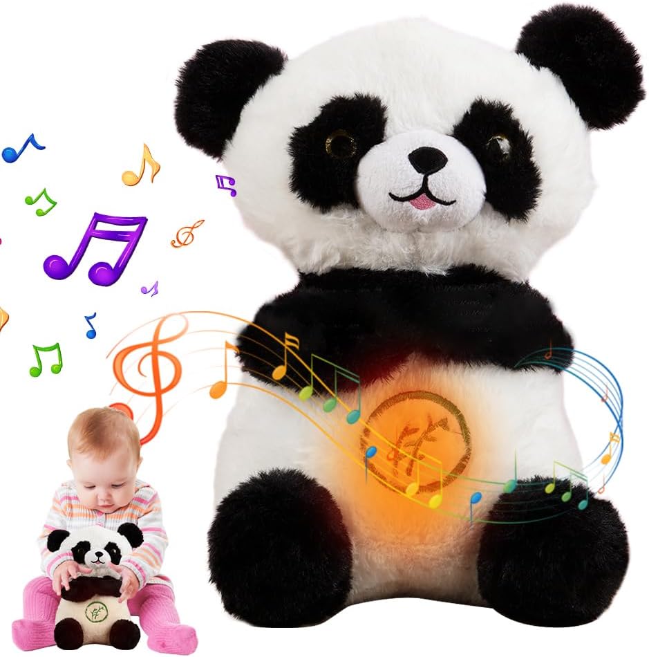 HOVCEH Breathing Teddy Anxiety Relief Panda, Soothing Breathing Panda Toy, Breathing Stitch Teddy Bear for Anxiety, Breathing Teddy Bear for Anxiety, Breathing Sleep Toy