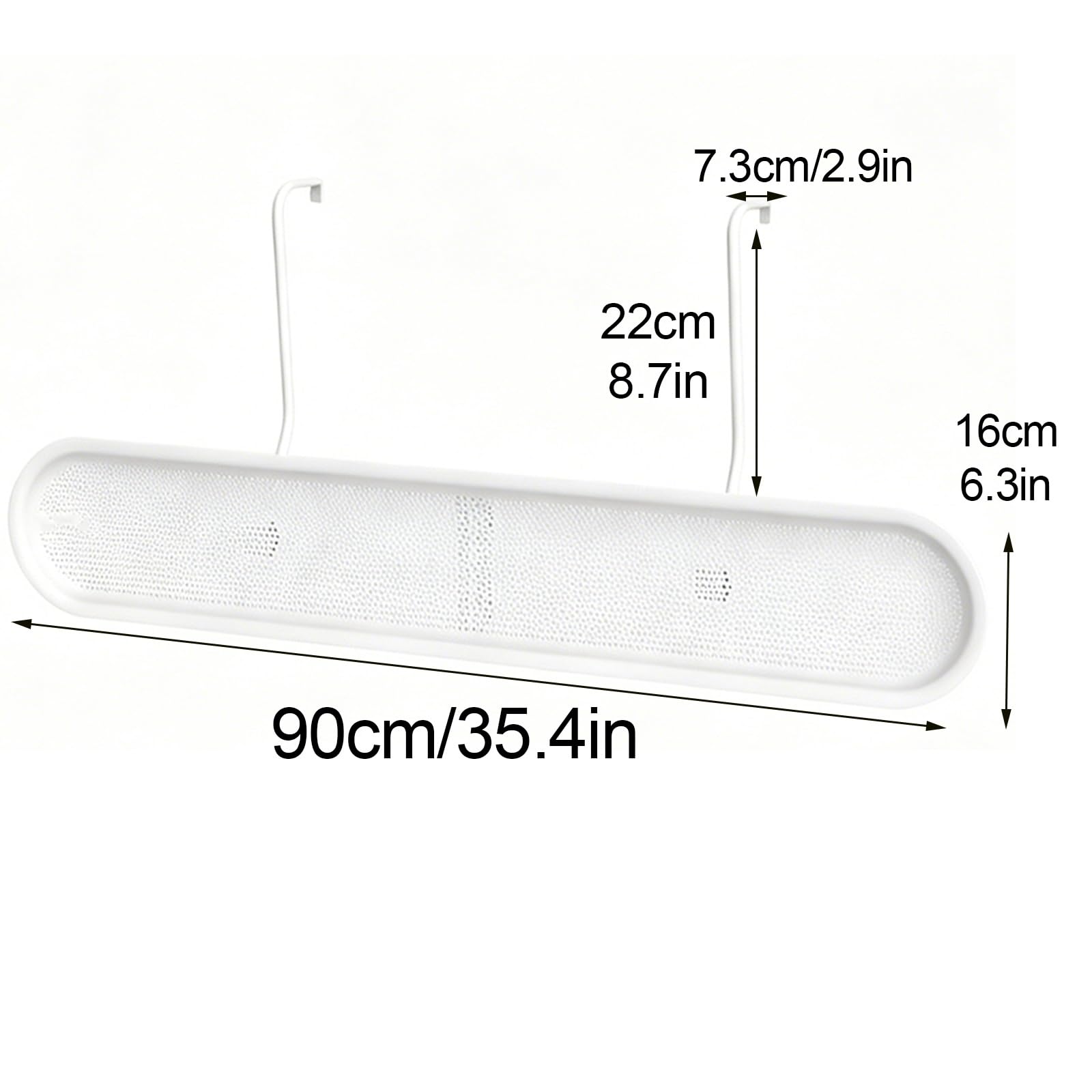 Deflettore Condizionatore, 90x16cm PP Installazione a Gancio, Doppia Curva Flusso Aria per Split a Parete