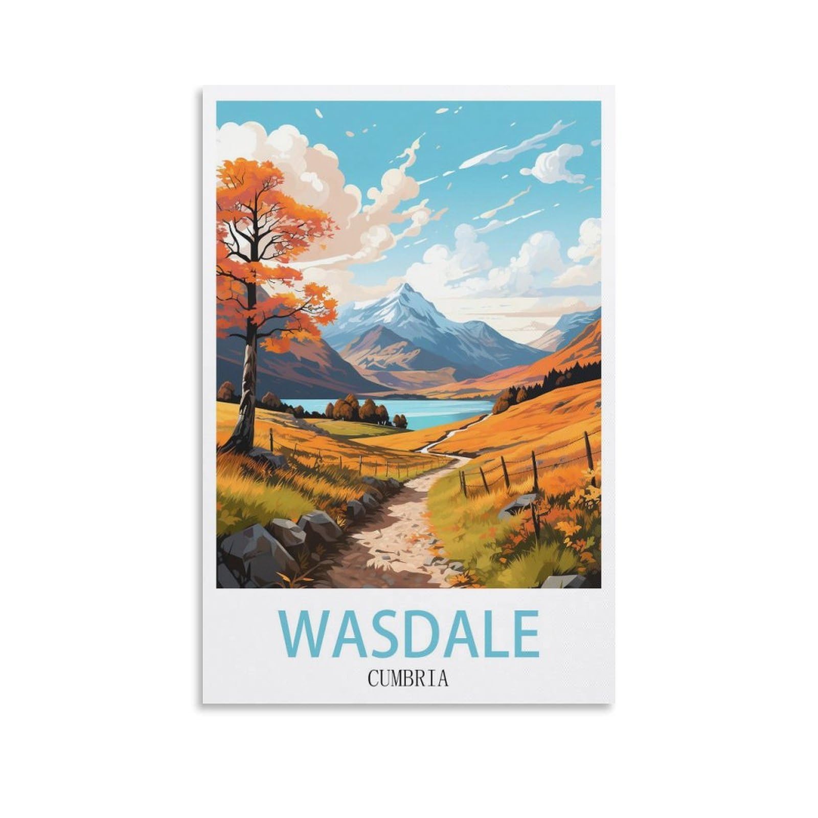 EZMLFA Diamond Art Kits Adults,Wasdale Cumbria,5D Dimond Picture, Crystal Gem Art Crafts for Boys Girls, DIY Mosaic Creations Set for Home Decor 40x50cm