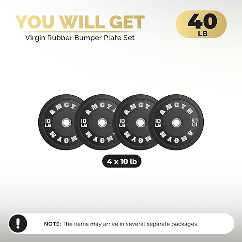 Miniatura 68 de 2 Inch Bumper Plates，10-500lbs，Barbell Rubber Olympic Weight Plates Set for Home Gym, Strength Training & Weight Lifting, Multiple Options