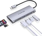 LENTION 3.3FT Long Cable USB C Hub,4K@60Hz HDMI, 100W PD, 4 USB 5Gbps 3.0 | Neat Desk, No Hanging 6-in-1 USB 3.0 hub Ideal for Work & Study,Compatible with macOS, iOS/iPadOS, Windows & ChromeOS,Surface
