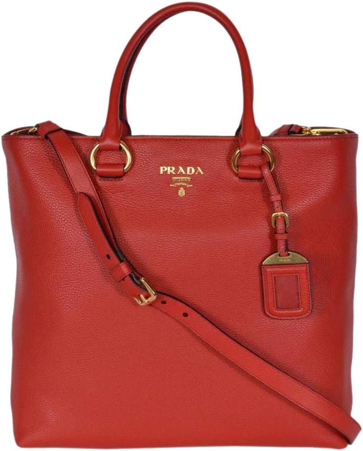 Tote Bag Handbag For Women - Women's Red Vitello Phenix Leather Shopping Tote Handbag 1BG865 Bags For Women