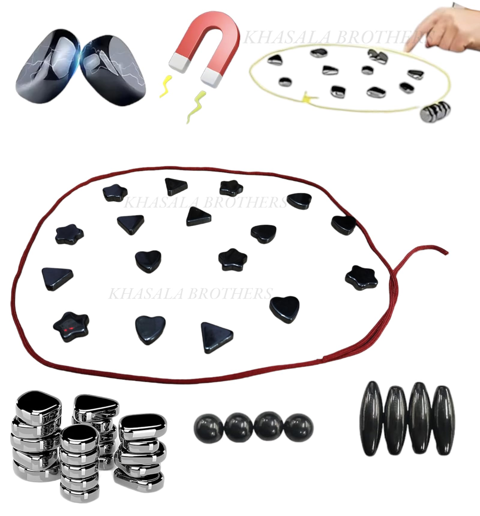 M2K HUB® 24pcs Magnetic Battle Chess Set with Magnetic Effect Using String and Stones, Fun Table Top Magnet Game, Educational Board Game for for Family Gathering & Travel 3 type Magnet (24 pcs Set) (B0CQ56YCQ1) Amazon Price History, Amazon Price Tracker